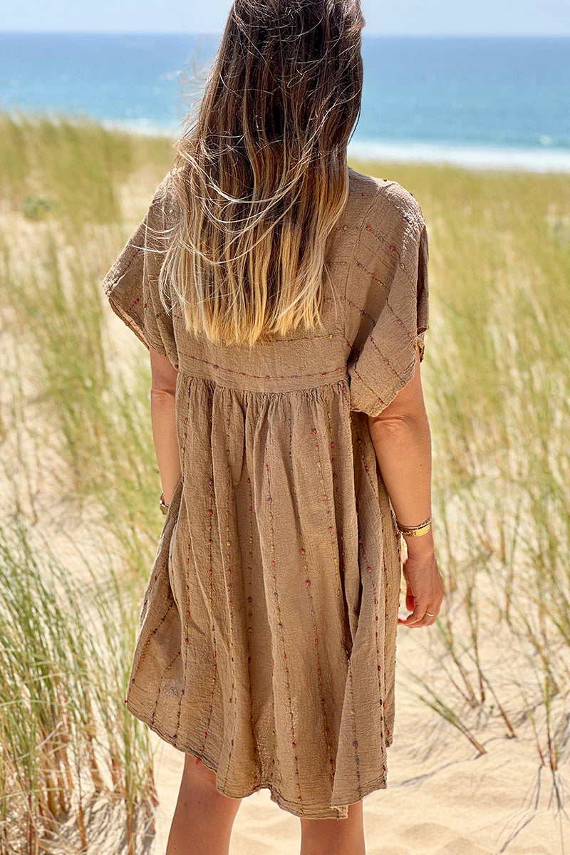 Cafe Boucle Stripe Gauze Dress