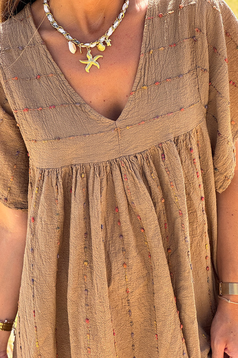 Cafe Boucle Stripe Gauze Dress