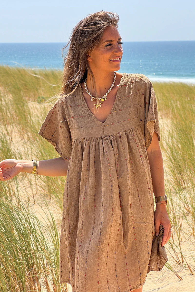 Cafe Boucle Stripe Gauze Dress