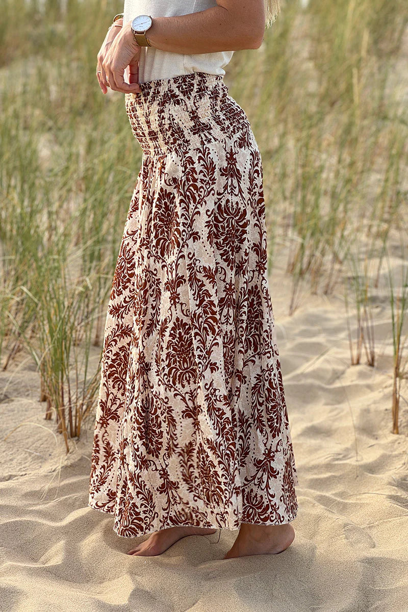 Floaty wide leg culottes with cafe paisley and lys print