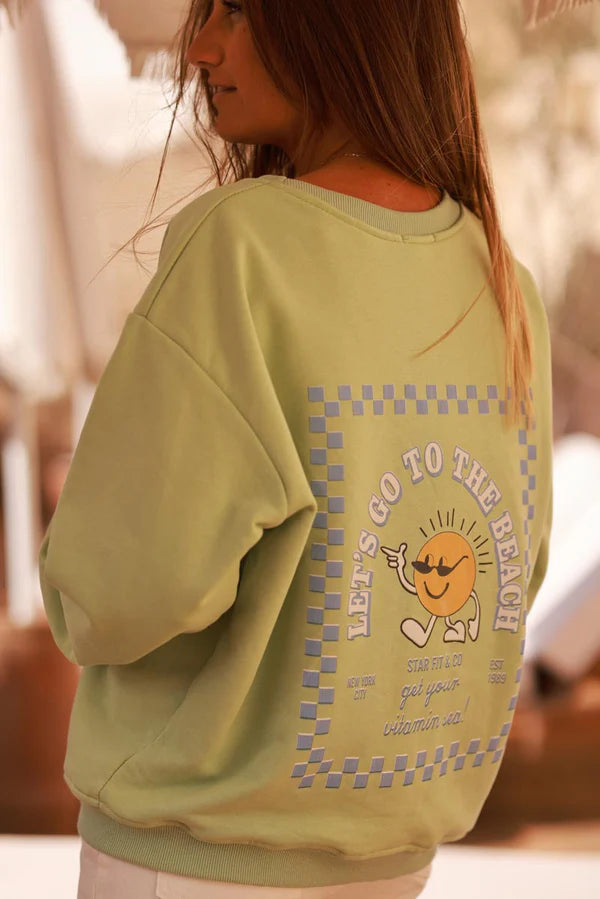 Green Cool Sunshine Jersey Sweater