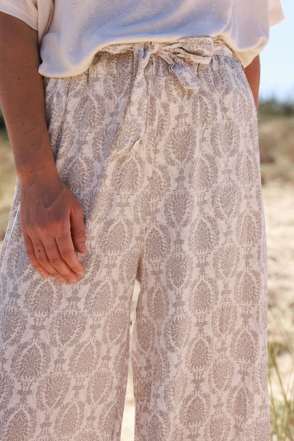 Greige Batik Boho Pants
