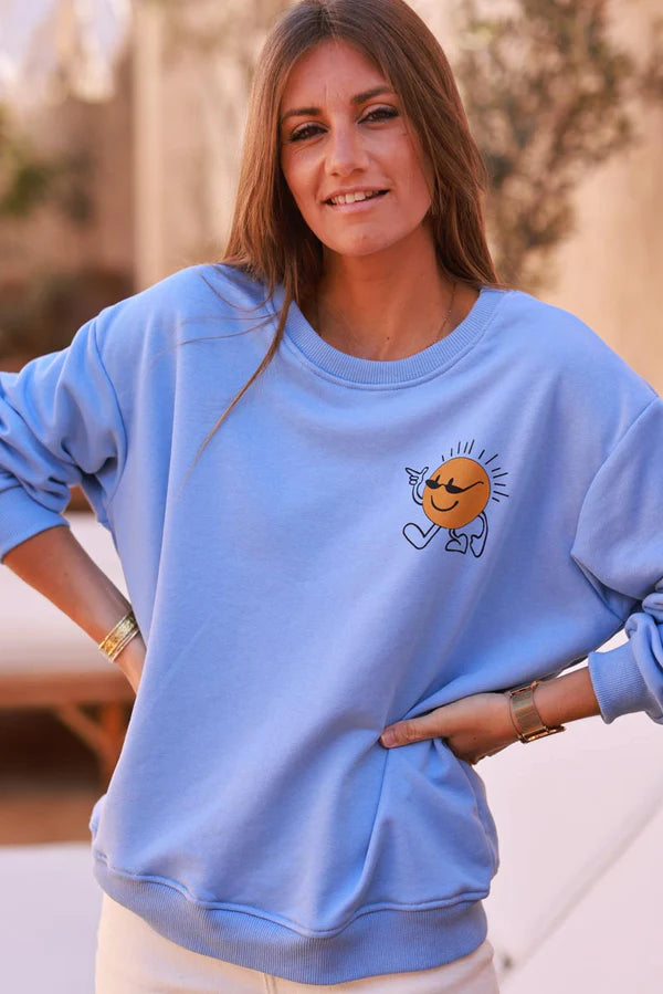 Light Blue Cool Sunshine Jersey Sweater