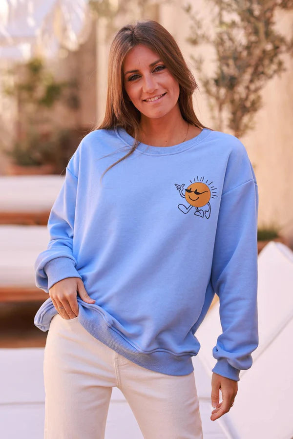 Light Blue Cool Sunshine Jersey Sweater