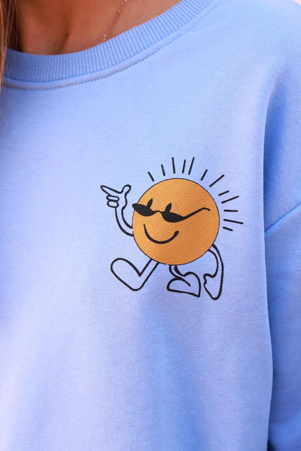 Light Blue Cool Sunshine Jersey Sweater