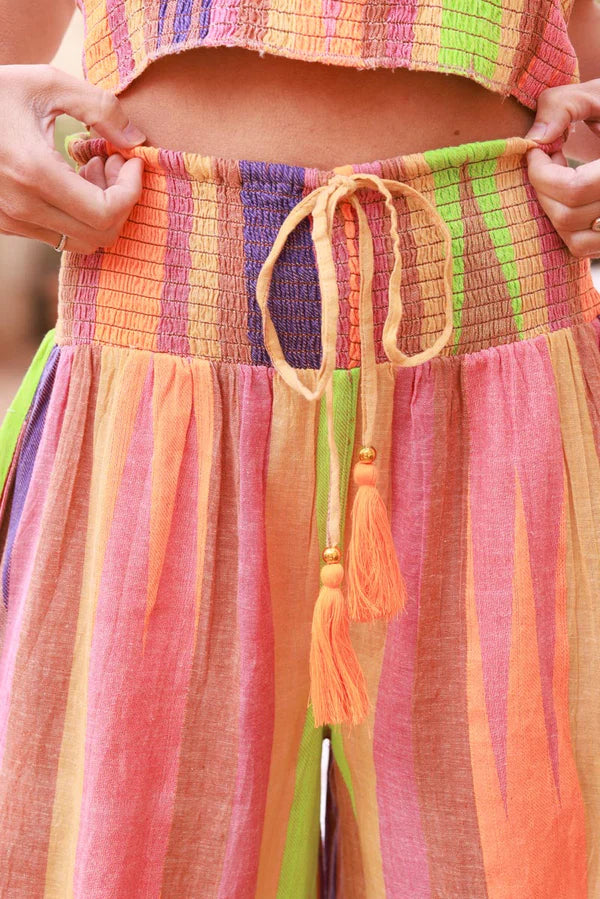 Multicolor Batik Tropical Stripe 2-Piece Lounge Set