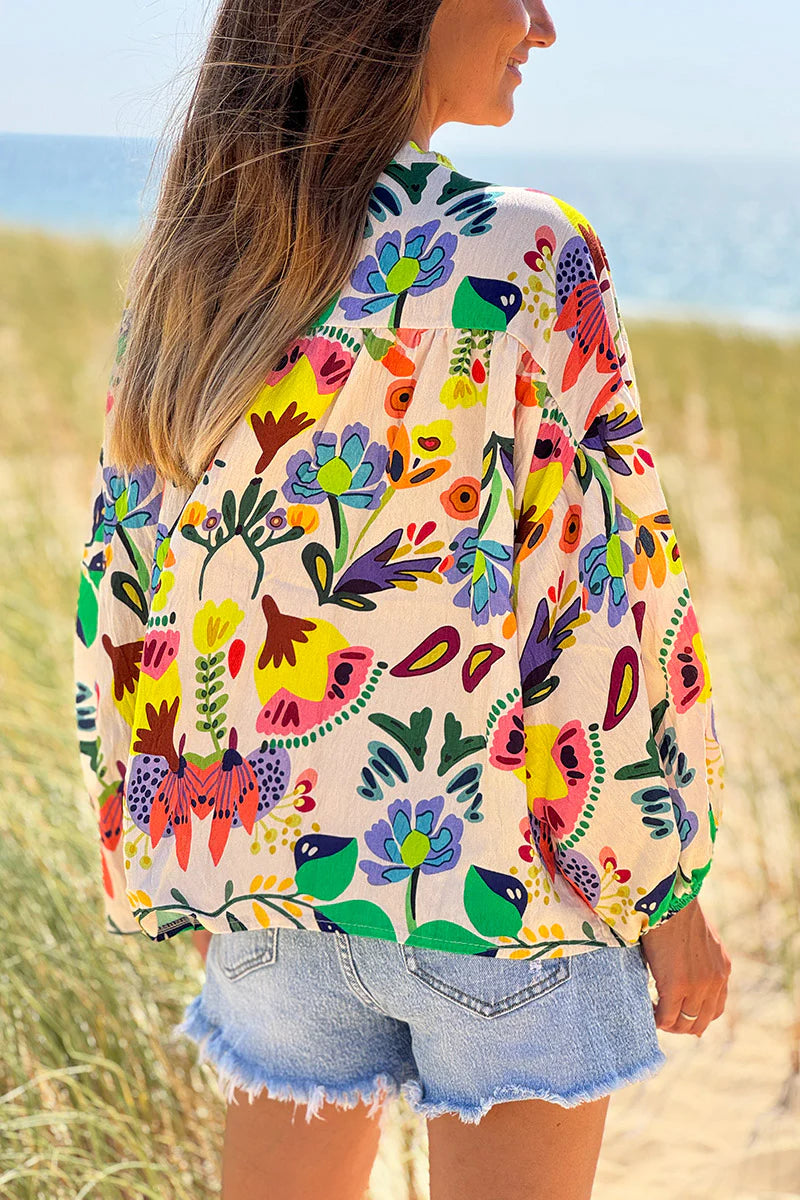 Multicolor Tropical Garden Blouse