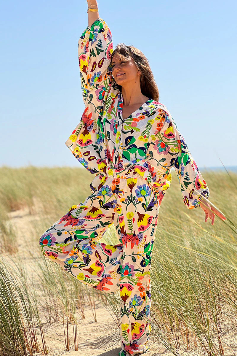 Multicolor Tropical Garden Blouse