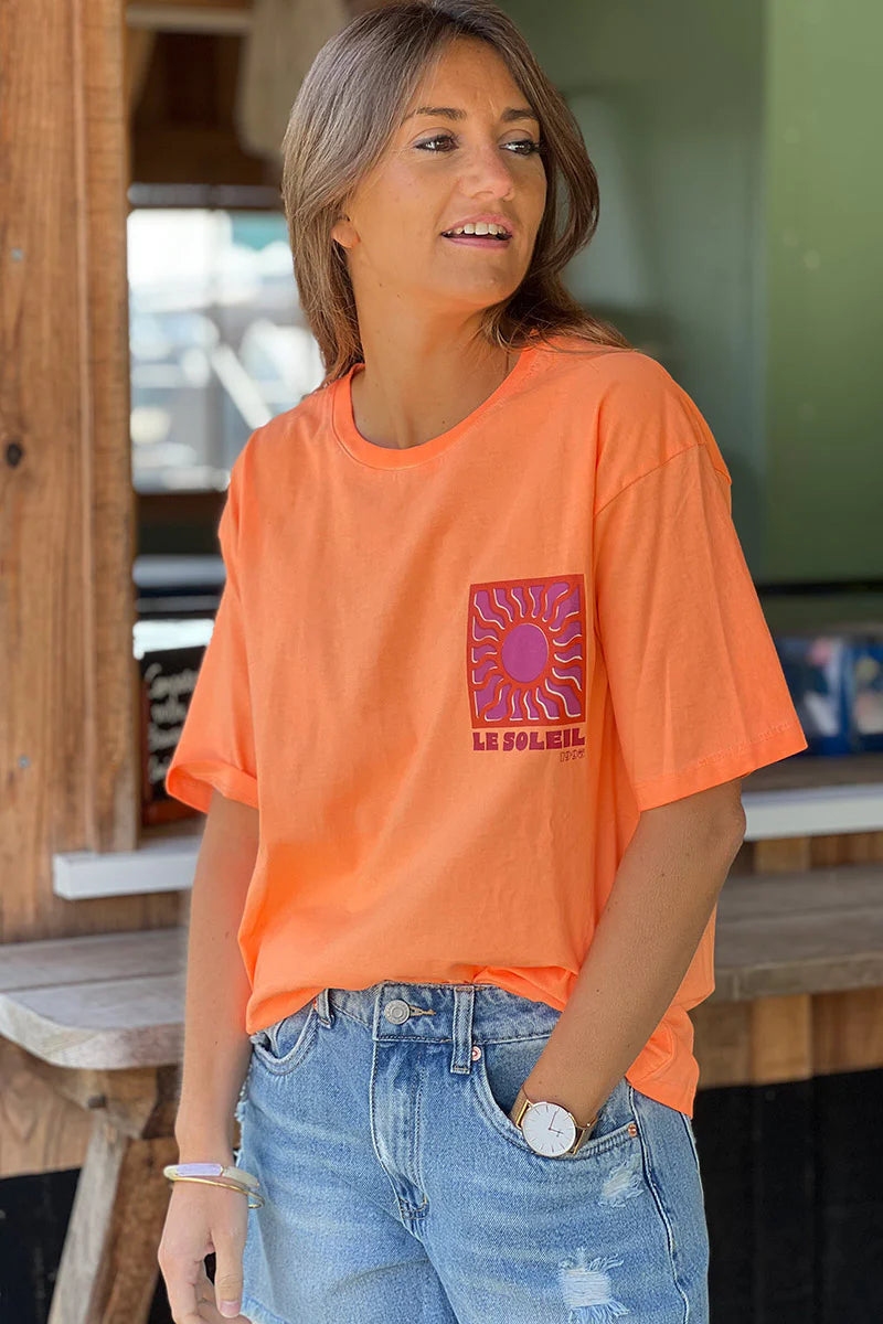 Neon Orange Le Soleil Jersey Tee
