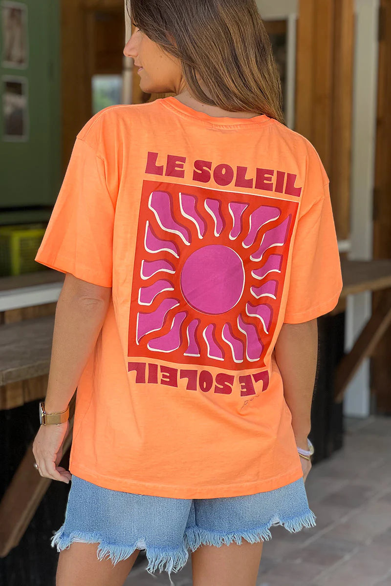 Neon Orange Le Soleil Jersey Tee