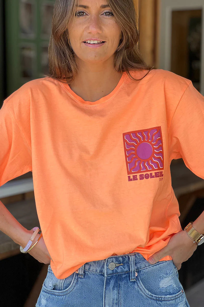 Neon Orange Le Soleil Jersey Tee