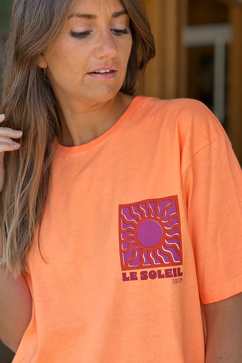 Neon Orange Le Soleil Jersey Tee