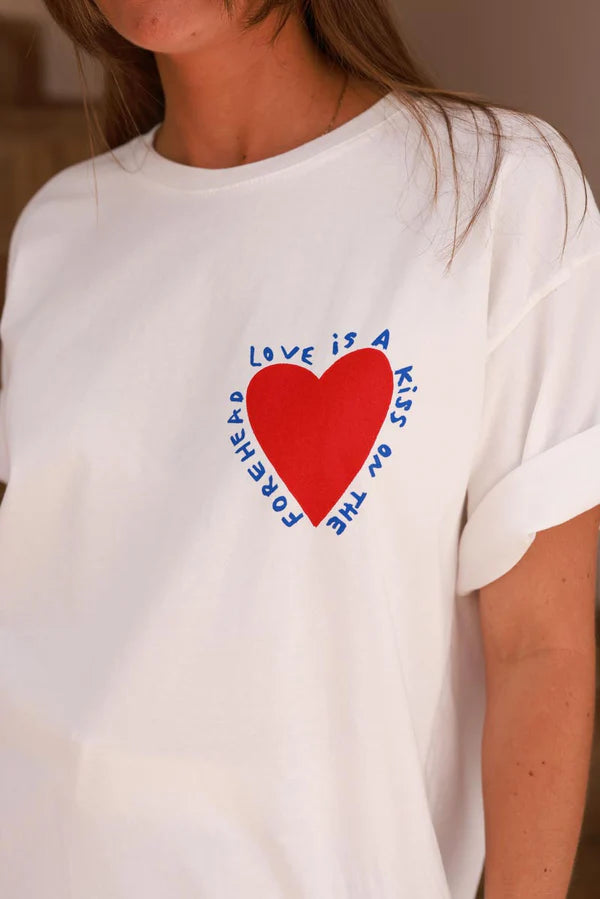Off white Love is a Kiss on the Forehead Cotton Jersey Tee