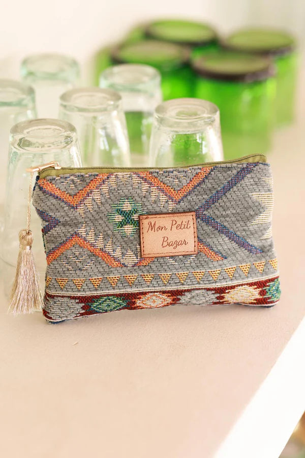 Olive Mon Petit Bazar Moroccan Tapestry Zip Pouch