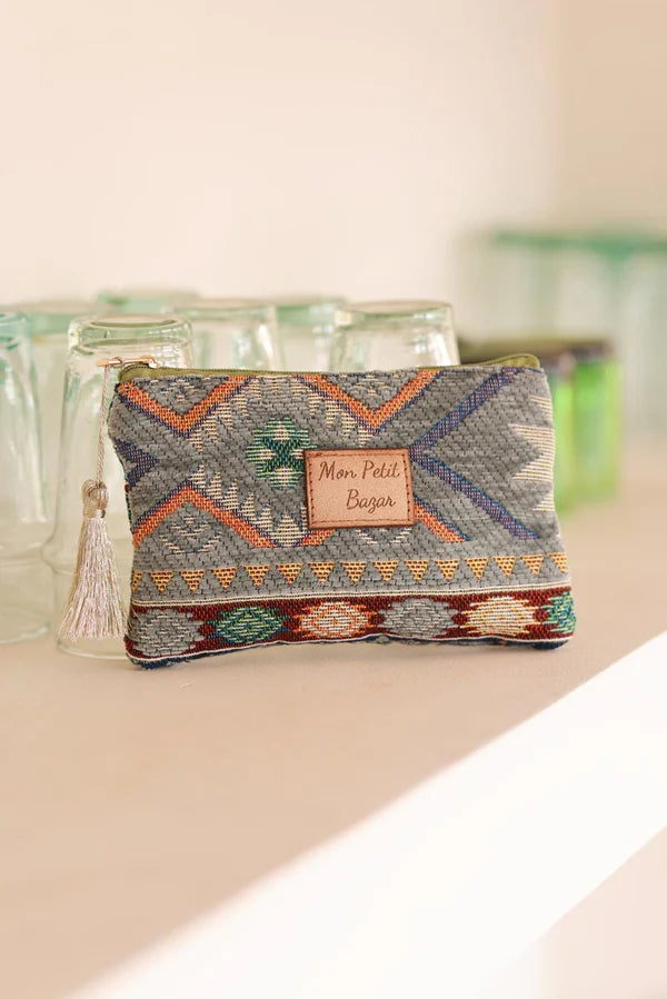 Olive Mon Petit Bazar Moroccan Tapestry Zip Pouch