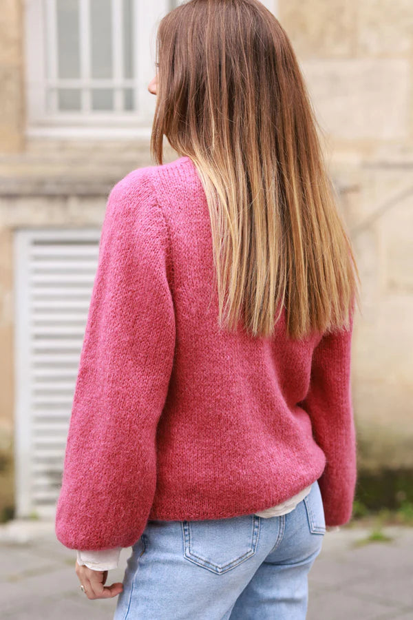 Rosewood Knitted Mohair Blend Sweater Round Neck