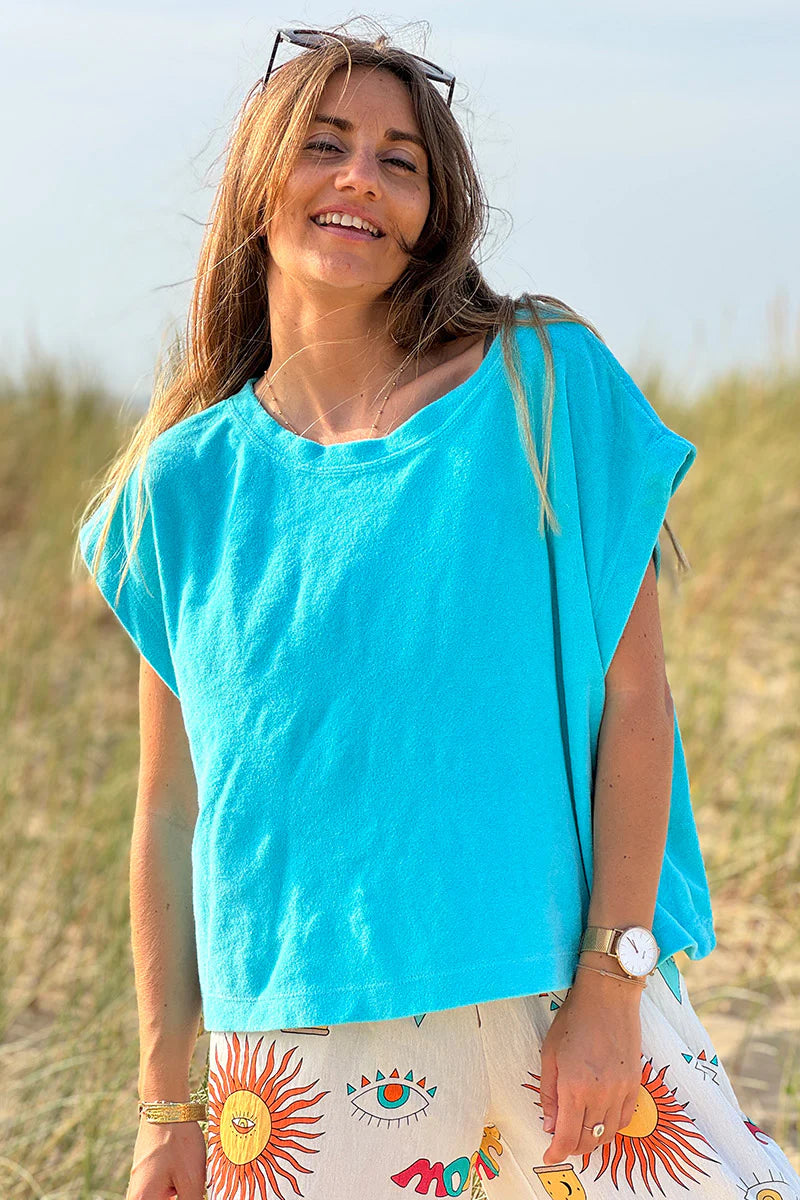 Turquoise Terry Cloth Tee