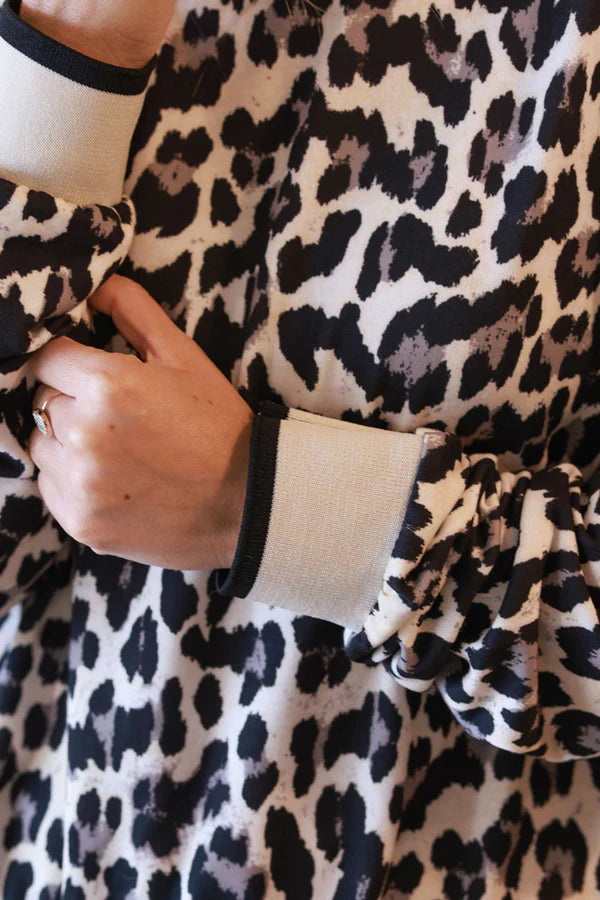 Beige Leopard Print Sweatshirt