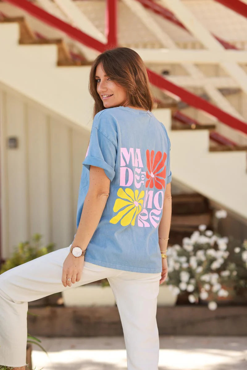Blue Hibiscus Surf Style Tee