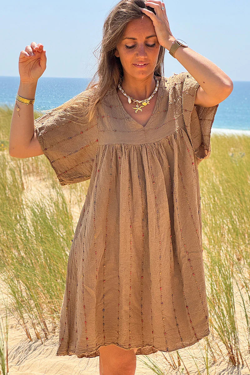 Cafe Boucle Stripe Gauze Dress