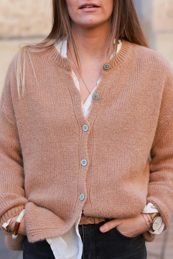 Camel Mohair Blend Cardigan