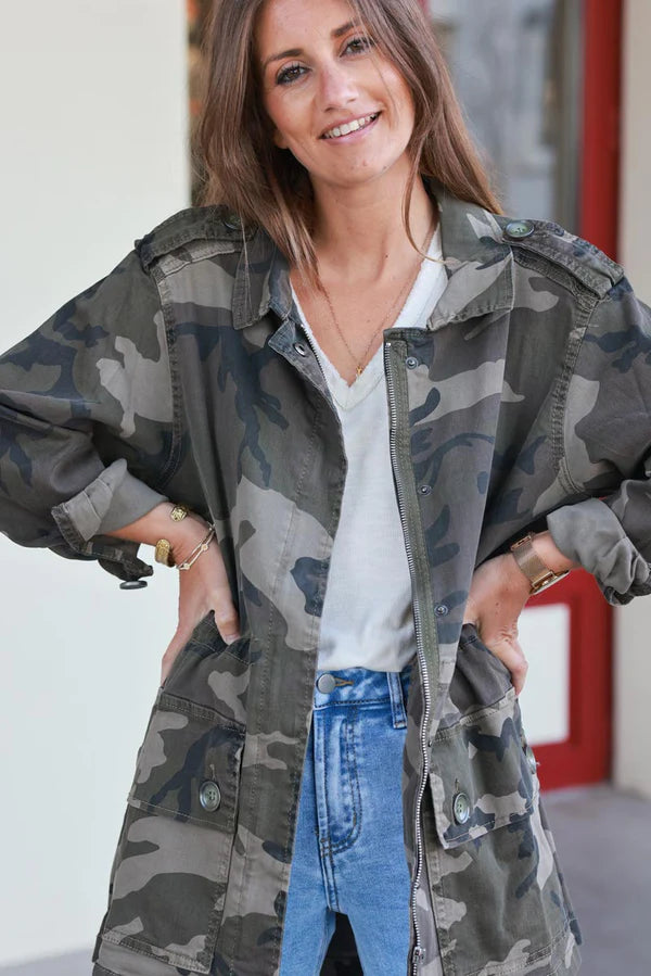 Camo Print Utility Jacket