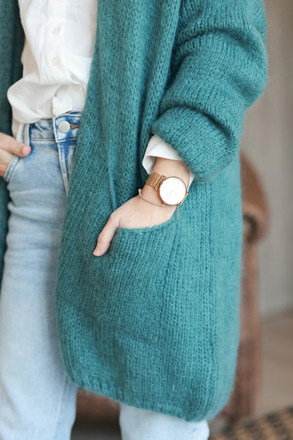 Celadon green Mohair Cardigan with Pockets