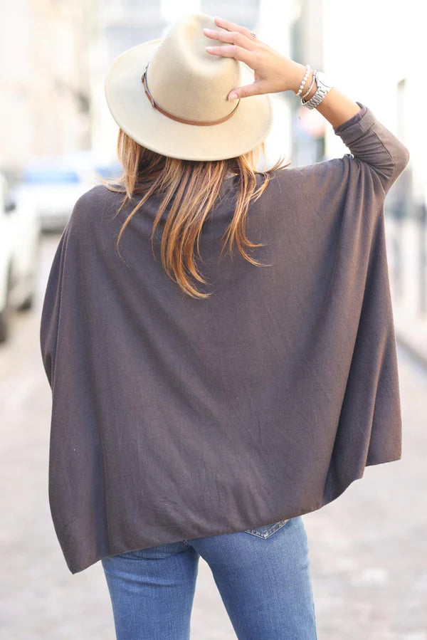 Chocolate Oversized Batwing Sweater