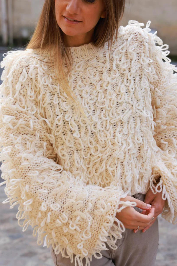 Cream Loop Knit Sweater