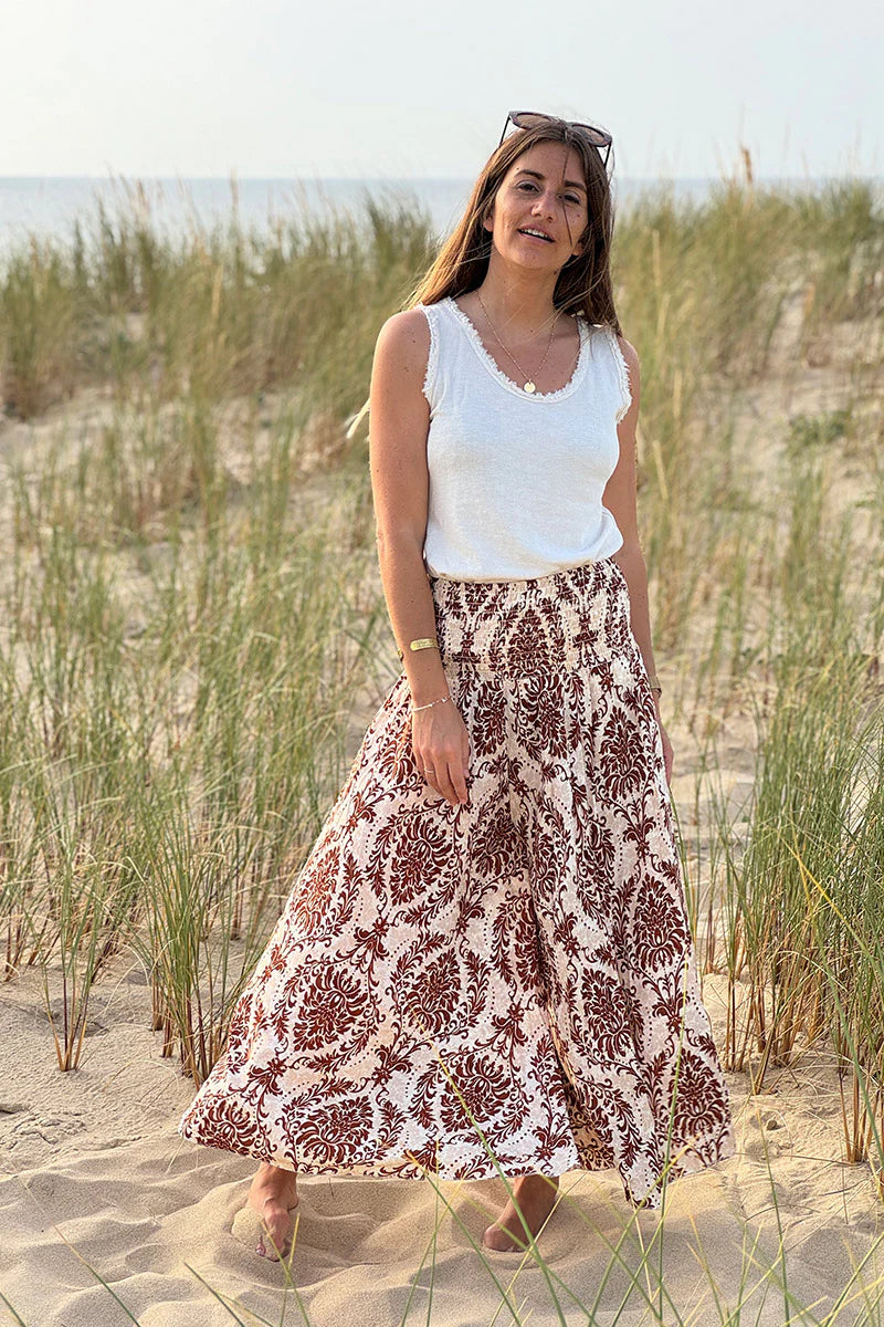 Floaty wide leg culottes with cafe paisley and lys print
