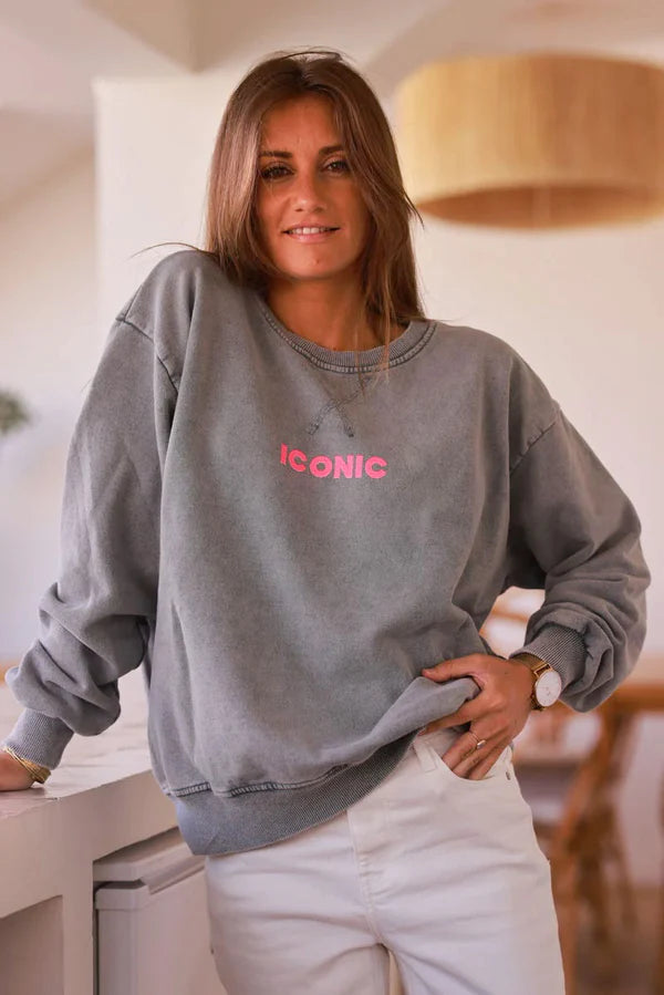 Gray Iconic Jersey Sweater
