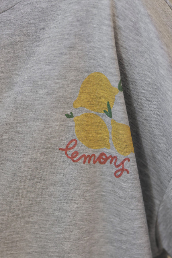 Heather Gray “Lemons” Knit Lounge Top