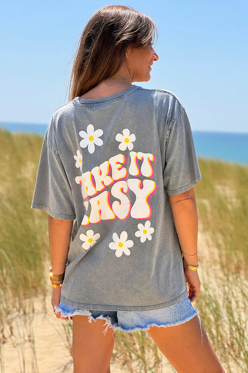 Gray “Take it Easy” Vintage Tee