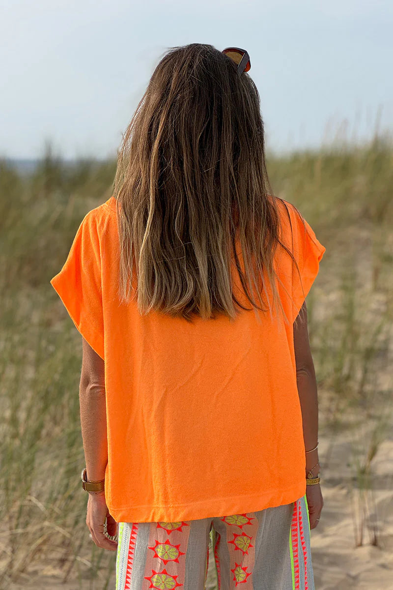 Hot Orange Terry Cloth Tee