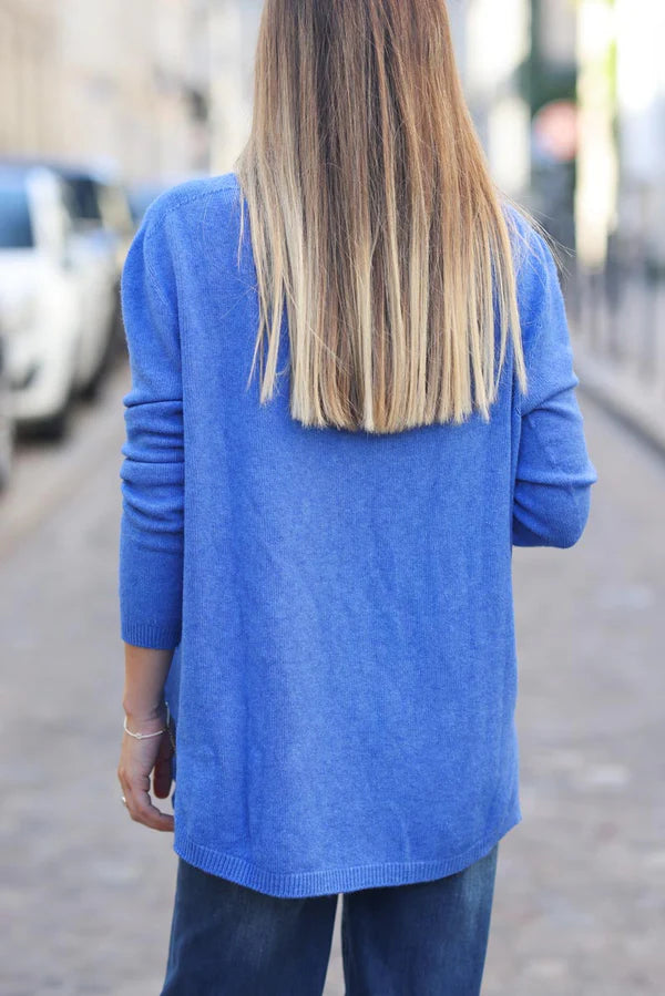 Lavander blue Soft Basic V-neck Sweater