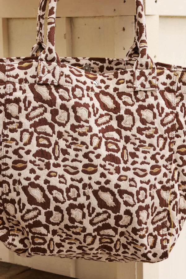 Leopard Print Oversized Canvas Tote Bag