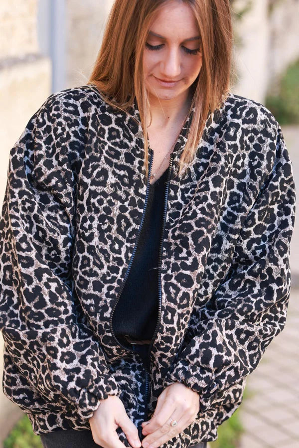 Leopard Print Windbreaker Jacket