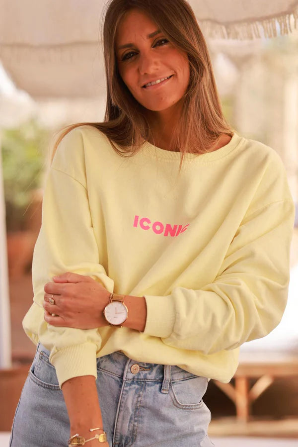 Light Yellow Iconic Jersey Sweater