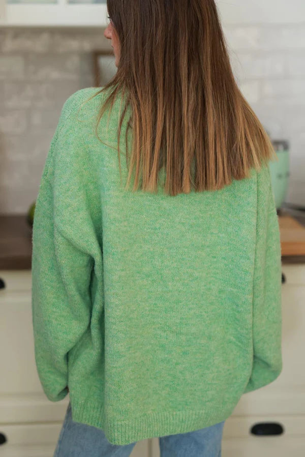 Mint Green Wool Blend Slouchy Sweater