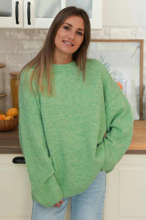 Mint Green Wool Blend Slouchy Sweater