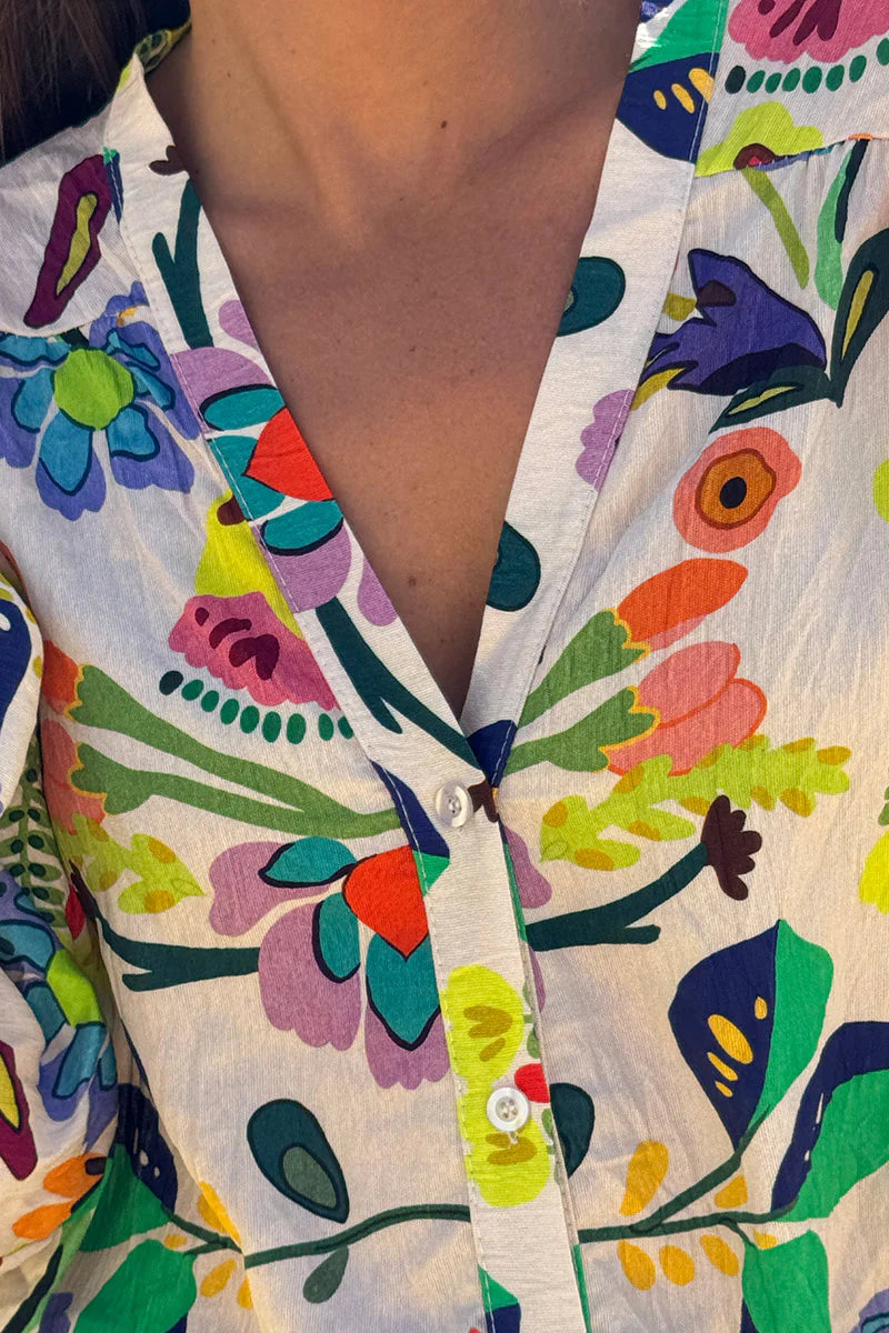 Multicolor Tropical Garden Blouse