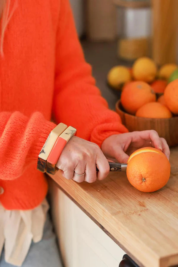 Orange Hexagon Resin Bracelet