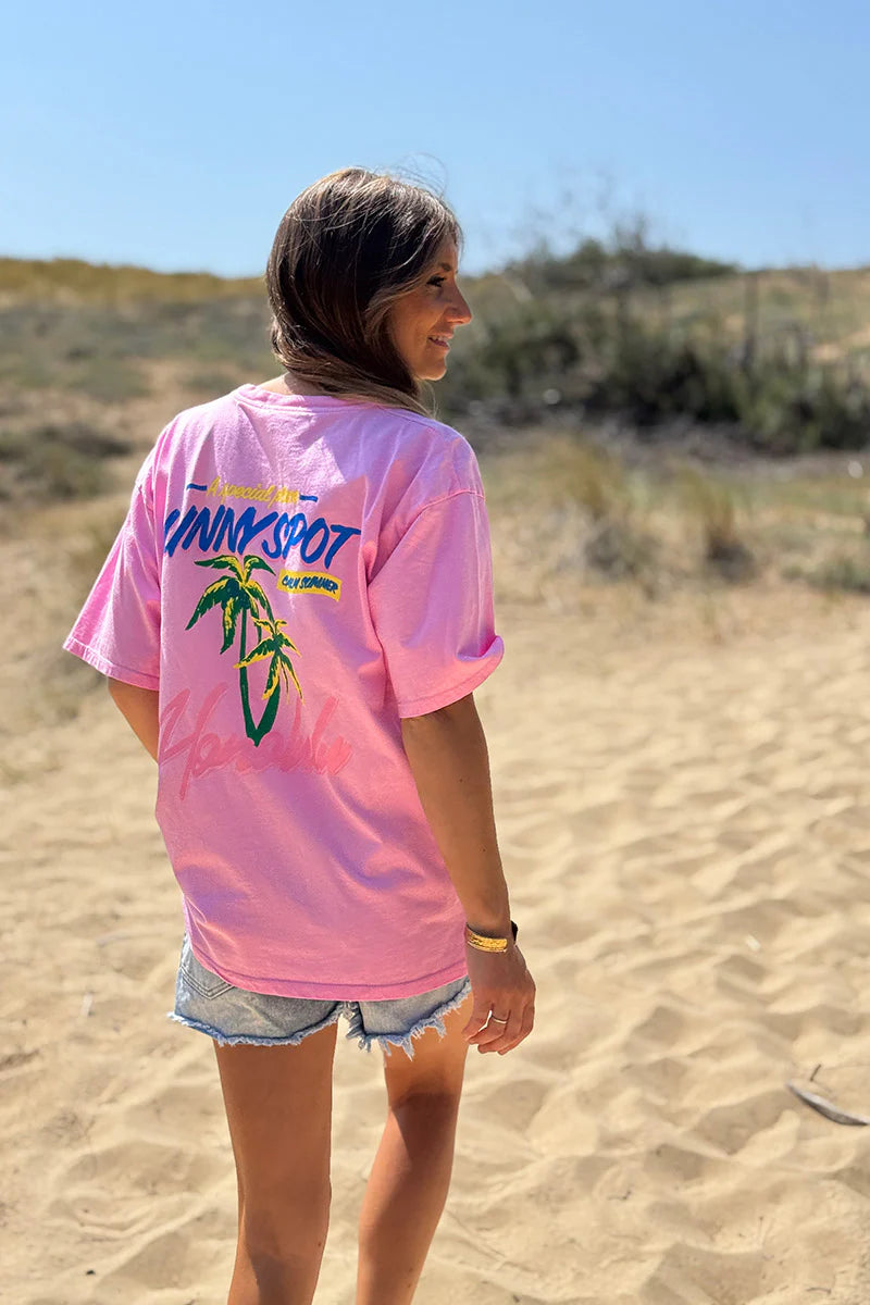 Pink Honolulu Screen Print Tee