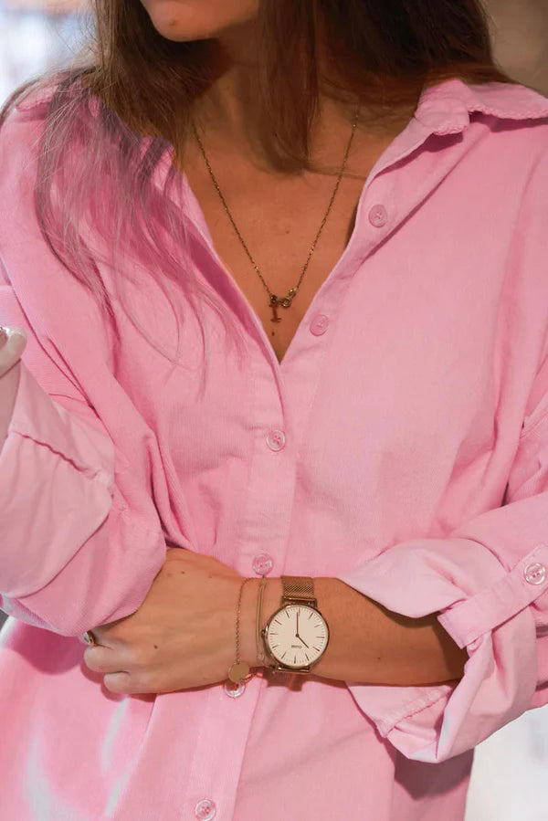 Pink Pinwale Corduroy Button-Down Shirt