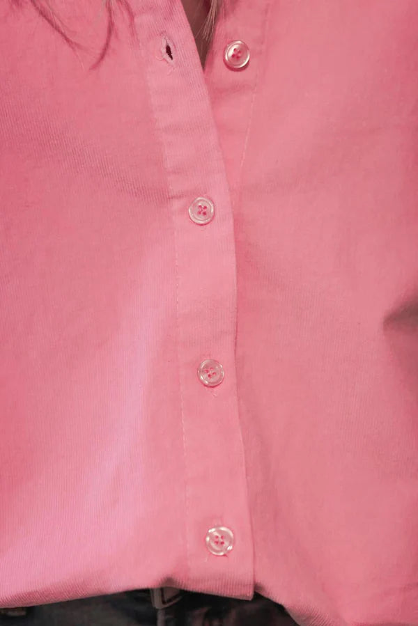 Pink Pinwale Corduroy Button-Down Shirt