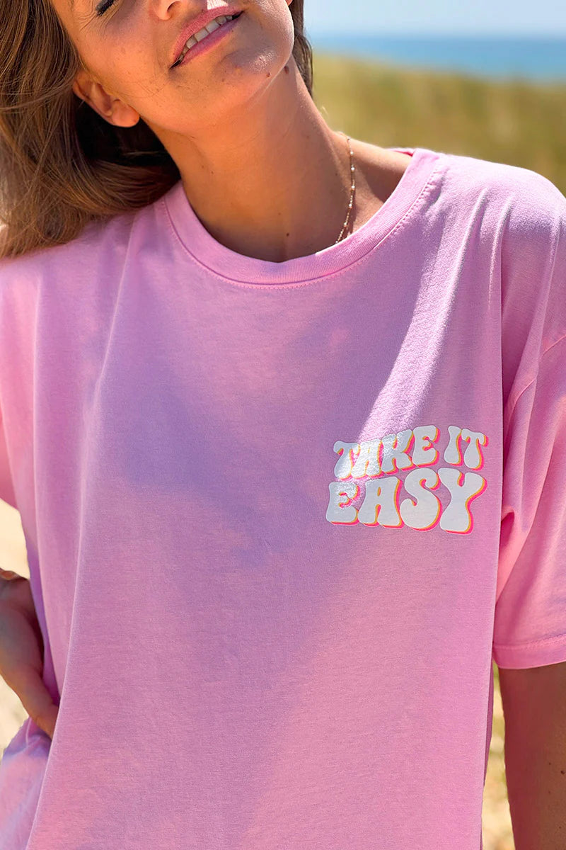 Pink “Take it Easy” Vintage Tee