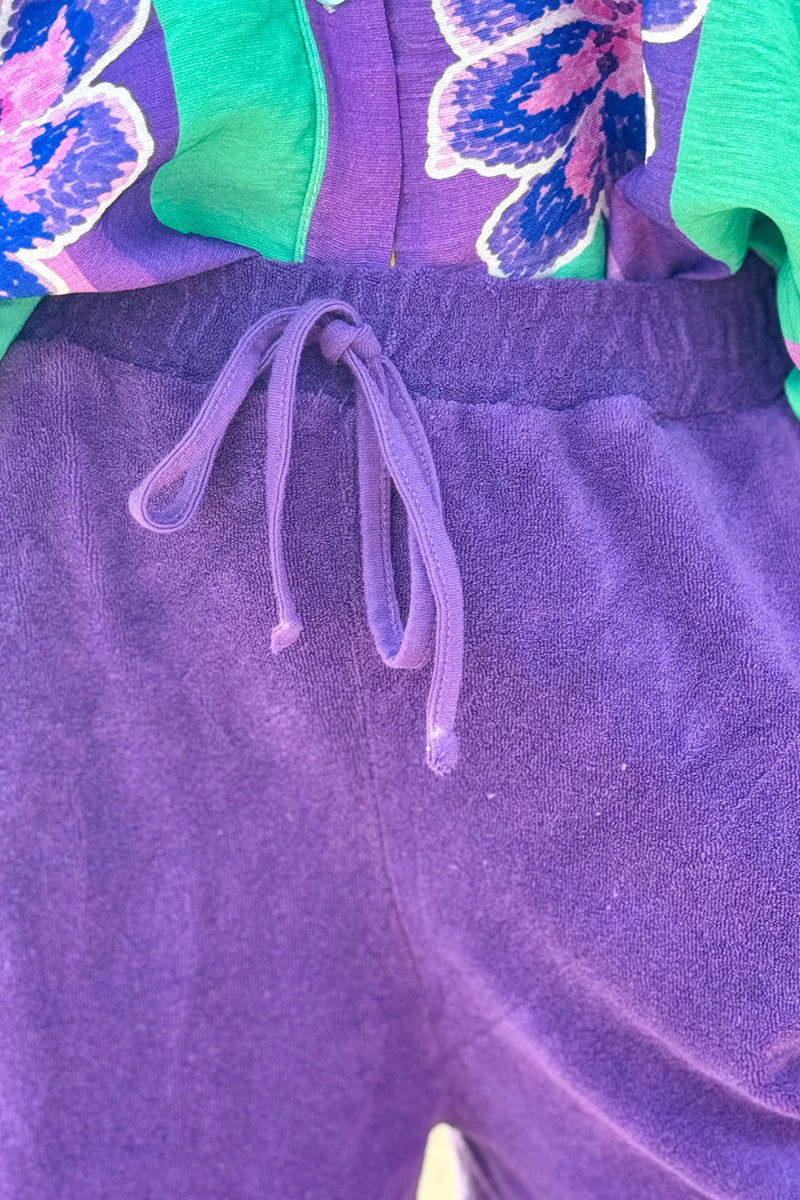 Purple Terry Cloth Shorts