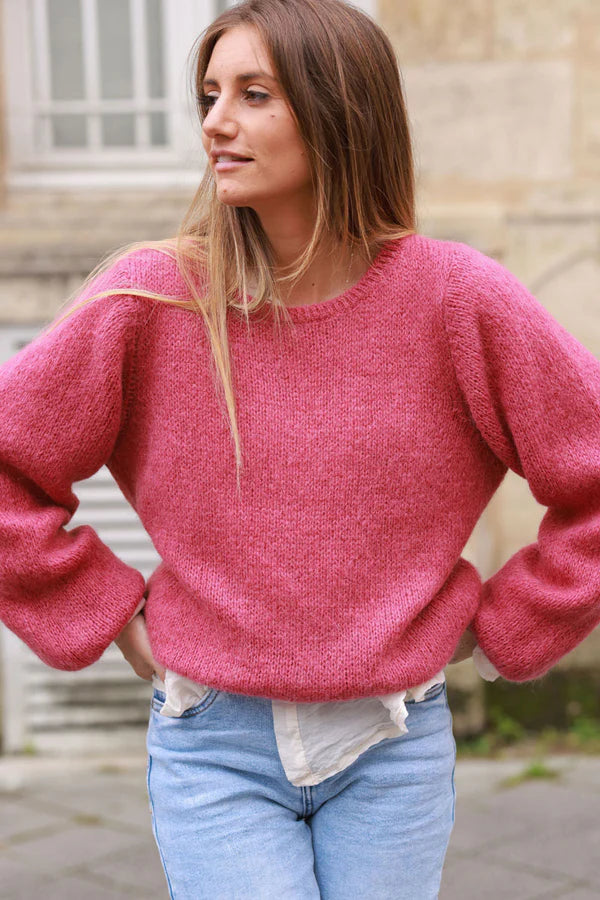 Rosewood Knitted Mohair Blend Sweater Round Neck