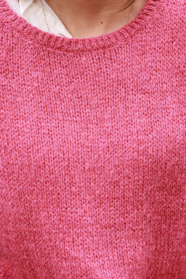 Rosewood Knitted Mohair Blend Sweater Round Neck