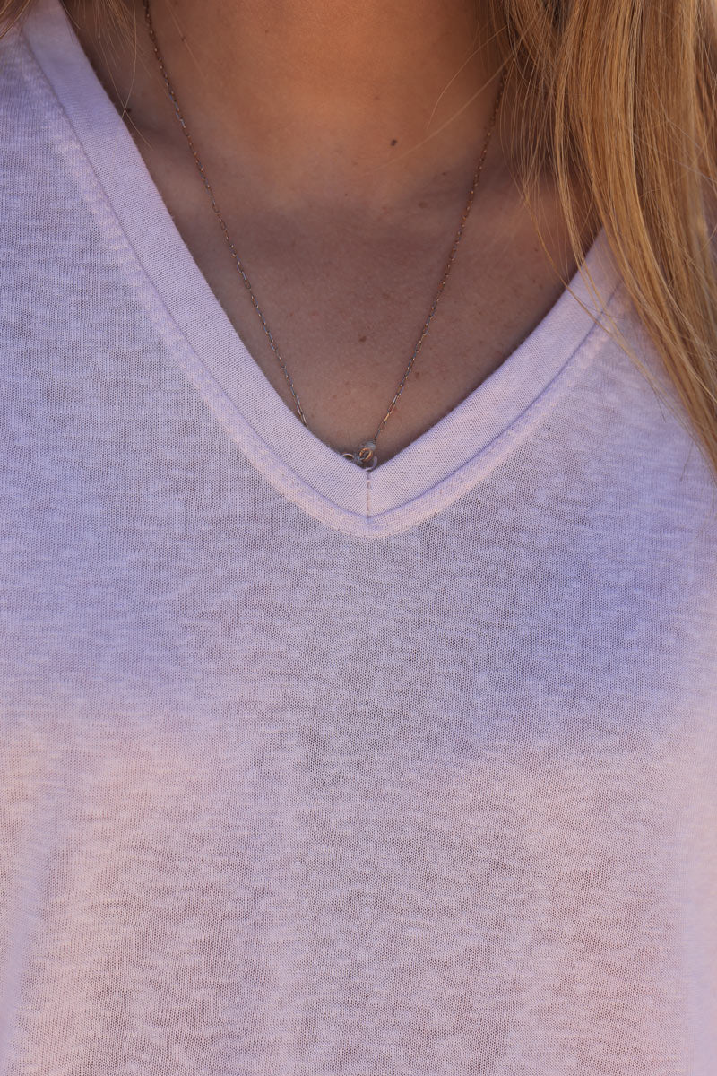Light Pink Relaxed Fit Batwing Super Soft T-shirt